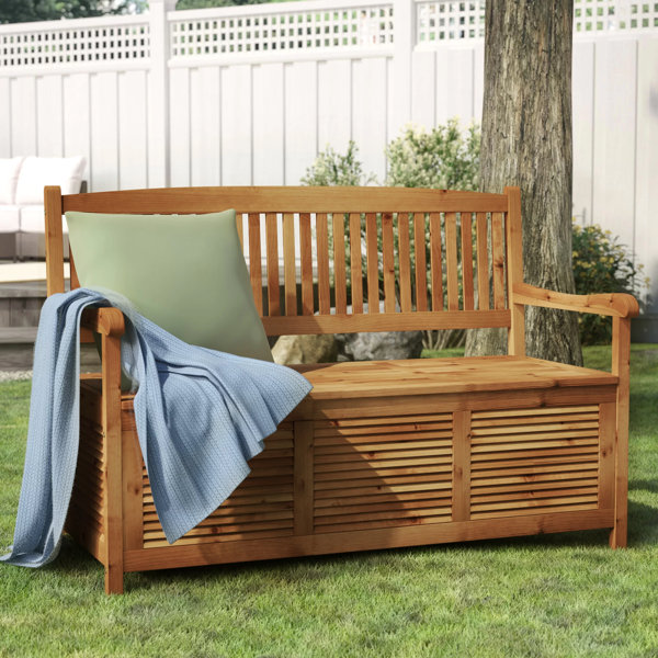 Outdoor pool storage deals bench